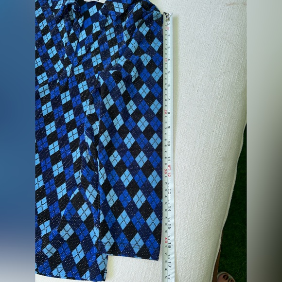 HKR collections | vintage v-neck blue and black plaid top | size M - Picture 7 of 7